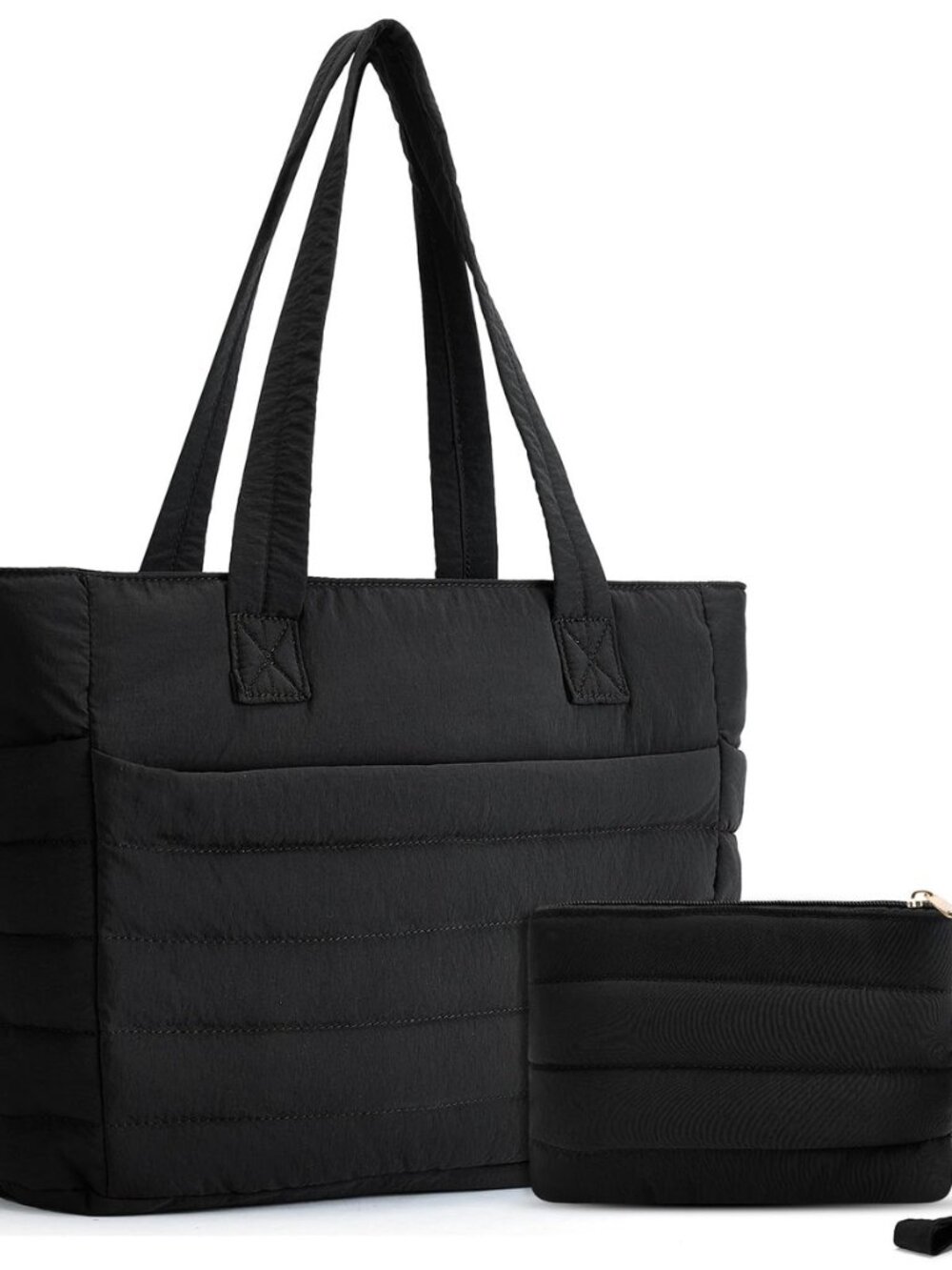 Puffer Tote Bag for Women Lightweight Quilted Work with Multi-Pockets, Laptop